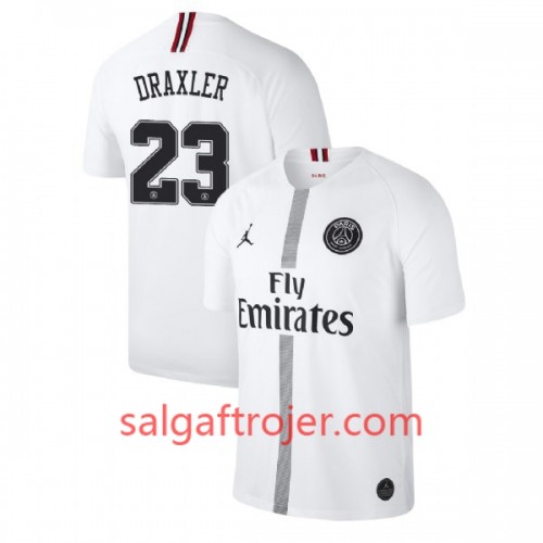 Paris Saint-Germain Fodboldtrøjer Draxler 23 Jodan Hvid 3. sæt 2018/19 Kort ærmer Paris Saint-Germain Fodboldtrøjer Draxler 23 Jodan Hvid 3. sæt 2018/19 Kort ærmer